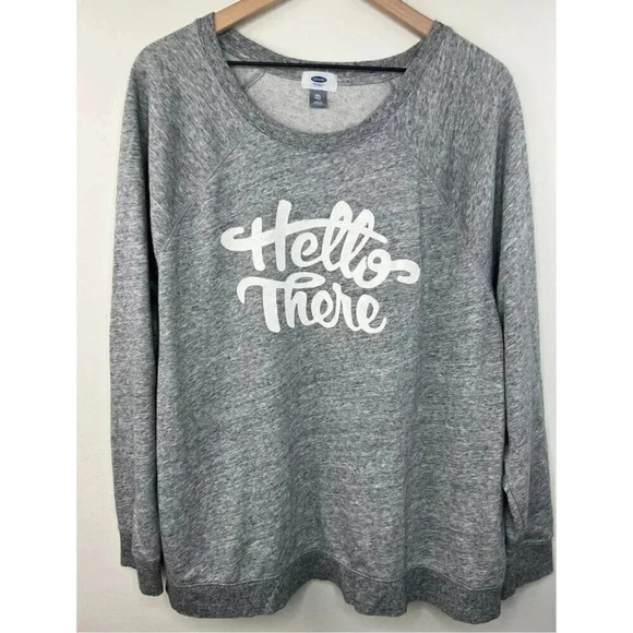 NWOT Heather Gray Sweatshirt Hello There Soft Style Sweatshirt XXL Cozy Winter - Picture 2 of 10
